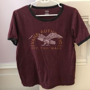 VANS maroon graphic t shirt